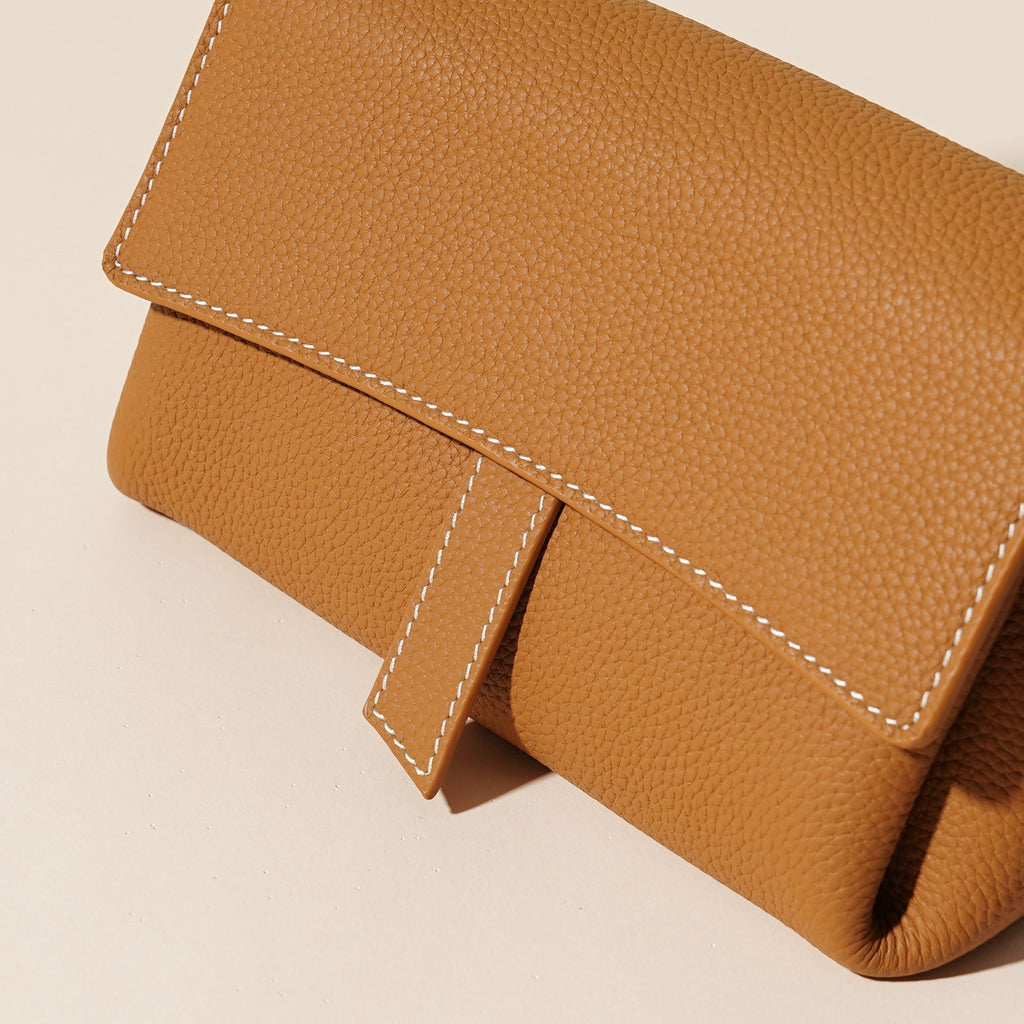 Genuine Leather Women's Bag, Cowhide Small Shoulder Bag, Soft Leather Versatile Simple Solid Color Shoulder Messenger Bag, Small Crossbody Bag for Women with Flaps - SJB-DIAMOND ELITES