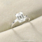 Women's 925 Silver Inlaid 3 Karat Emerald Zircon Ring Pi-Mart