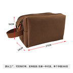 Large Capacity Men's Canvas Wash Bag – Durable Razor Storage & Cosmetic Bag with Ample Space for Travel Essentials - SJB-DIAMOND ELITES
