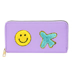 Women's alphabet embroidered wallet, long coin purse, nylon zipper ticket holder, multi-function card bag - SJB-DIAMOND ELITES