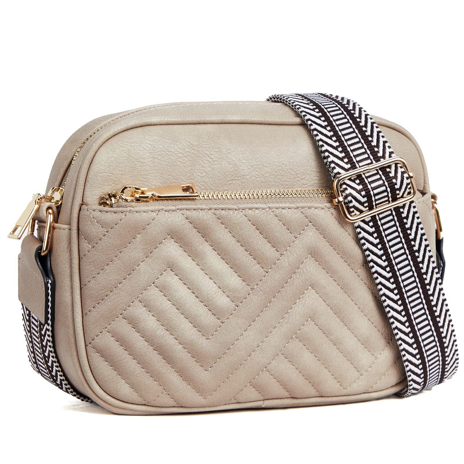 Vintage popular embroidered grid small women crossbody bag,Small Crossbody Purse for Women Triple Zip, - SJB-DIAMOND ELITES