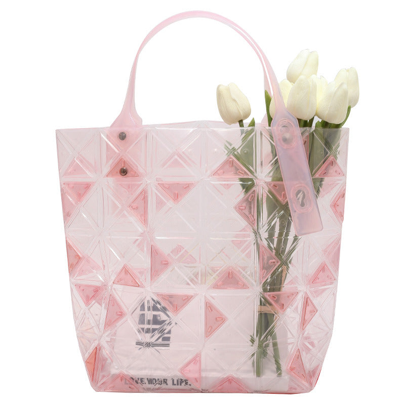 Transparent Crystal Bag for Women Grid Pattern - SJB-DIAMOND ELITES