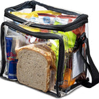 PVC clear lunch bag, adjustable strap front storage compartment mesh pocket, outdoor lunch bag with compartments - SJB-DIAMOND ELITES