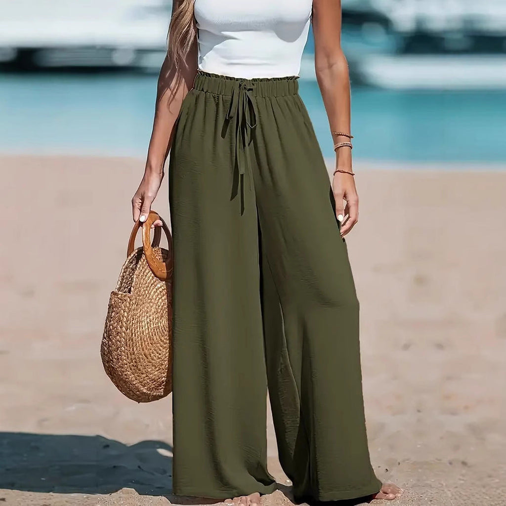 Women's Drawstring Loose Casual Wide-leg Trousers Lootquake LLC