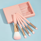 5 PCs Makeup Brushes With Mirror Travel Set Pi-Mart