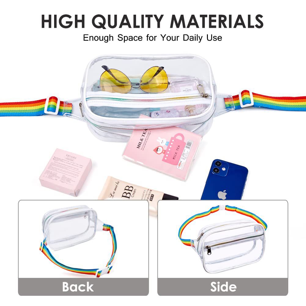 PVC Transparent Belt Bag – Adjustable Shoulder Strap Crossbody Fanny Pack for Sports & Travel – Waterproof Chest Purse with Stylish Design - SJB-DIAMOND ELITES