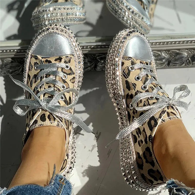 Women Leopard Canvas Shoes Pi-Mart