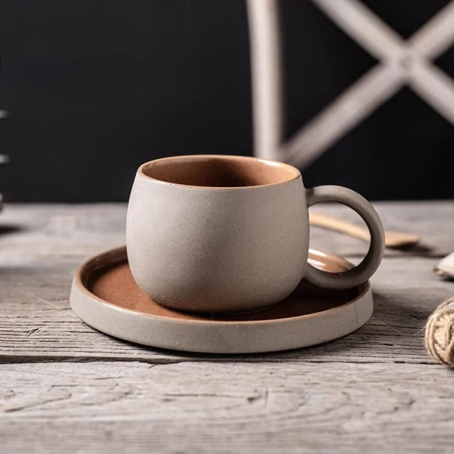 Coffee Mug with Saucer Ceramic Pi-Mart