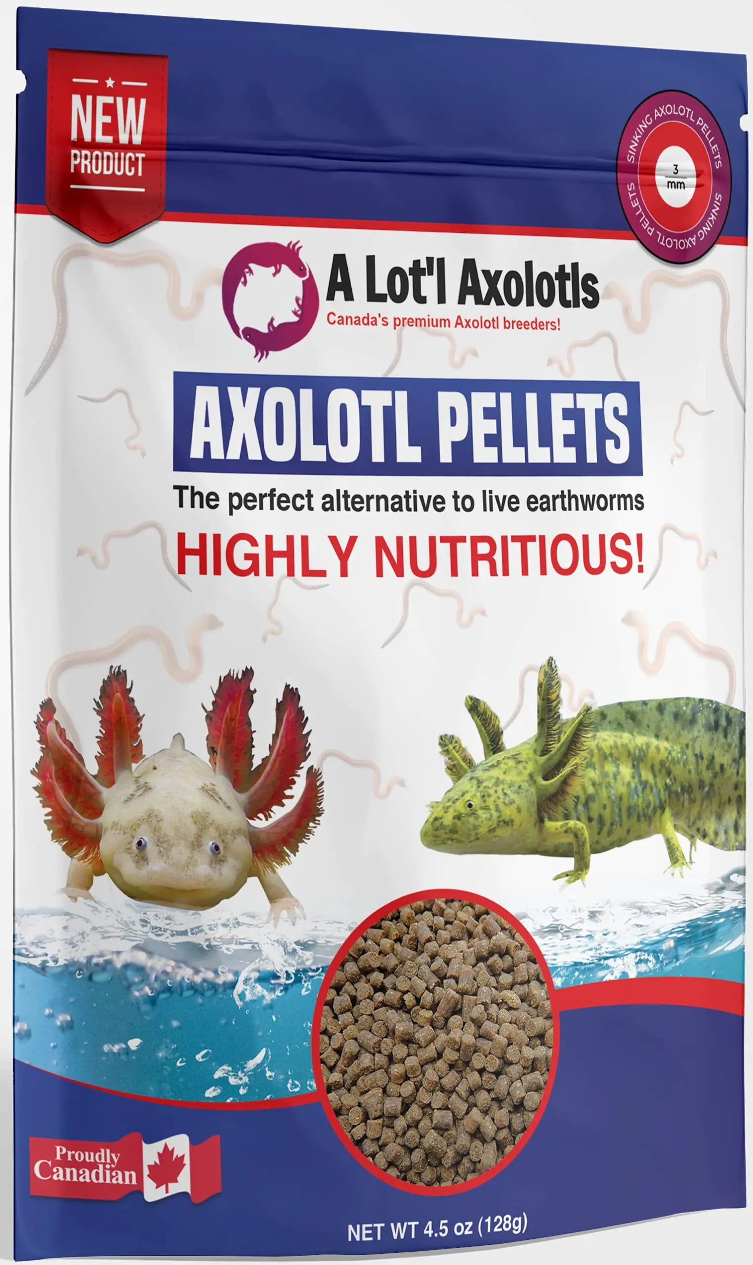 A Lotl Axolotls - Axolotl Pellets - Carnivore Food - Sinking Fish Food - 250 g / 8.8 Oz Lootquake LLC