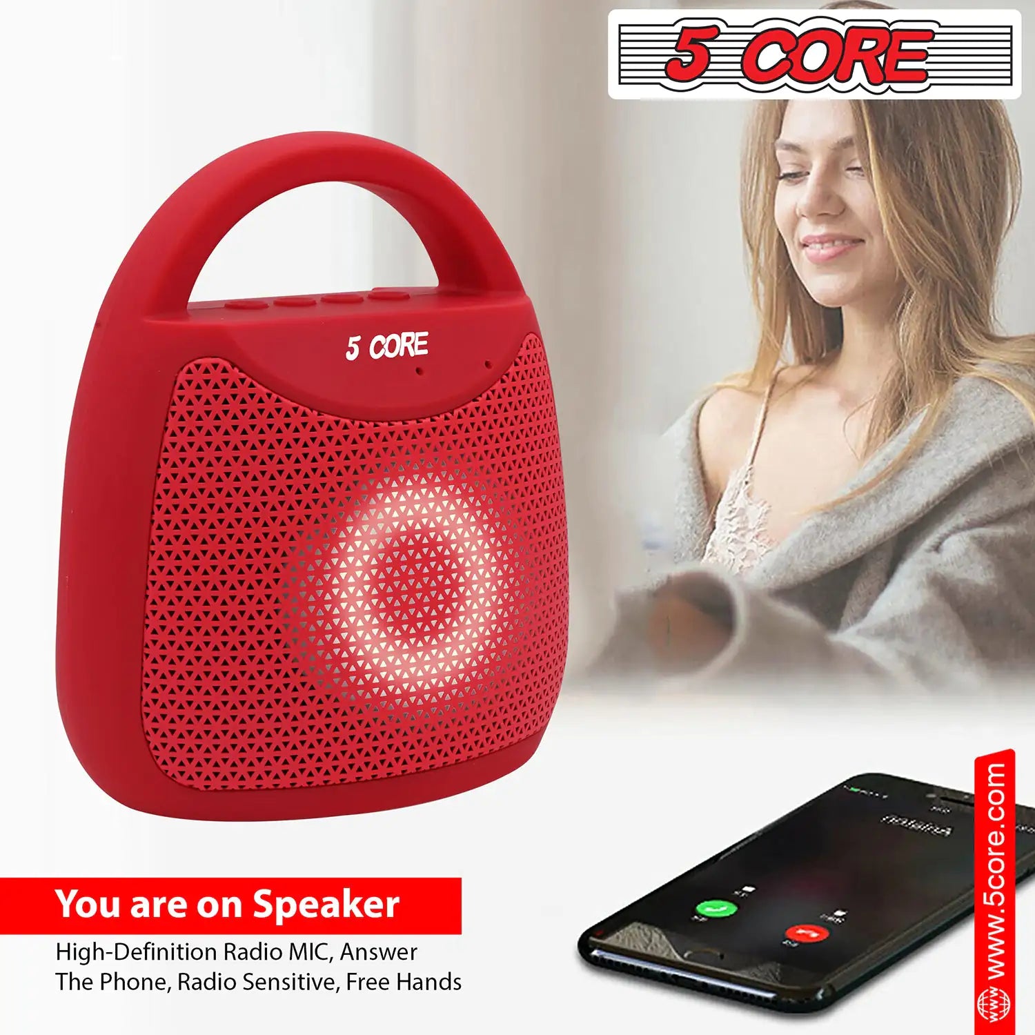 5 Core Outdoor Bluetooth Speaker Wireless Portable Waterproof for Patio Pool Party Pi-Mart