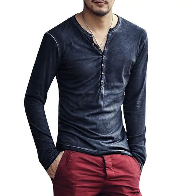 Tee Shirt V-Neck Long Sleeve Pi-Mart