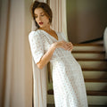 OLYMPIA Embroidered Cotton Dress Purplish Diva