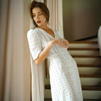 OLYMPIA Embroidered Cotton Dress Purplish Diva