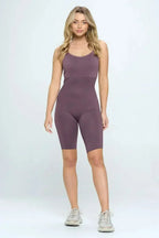 Seamless Ribbed knit Romper Jumpsuit Set