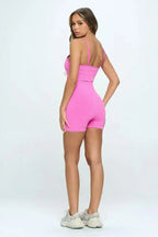 2-Piece Seamless Sleeveless Crop Top & Biker Shorts Set – High-Stretch - SJB-DIAMOND ELITES