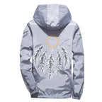 Hooded Jacket with Feather Print Plus Size Jacket