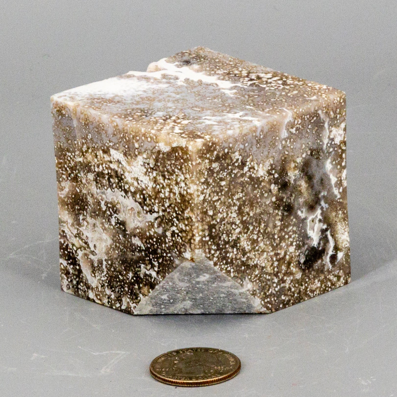 Ocean Jasper Crystal Cube w/t Cut Corner Crystal Destiny