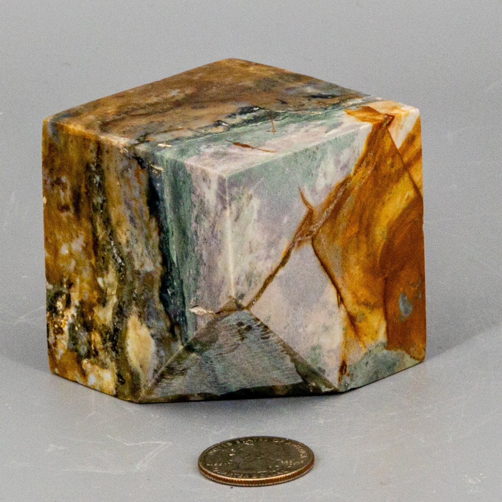 Ocean Jasper Crystal Cube w/t Cut Corner Crystal Destiny