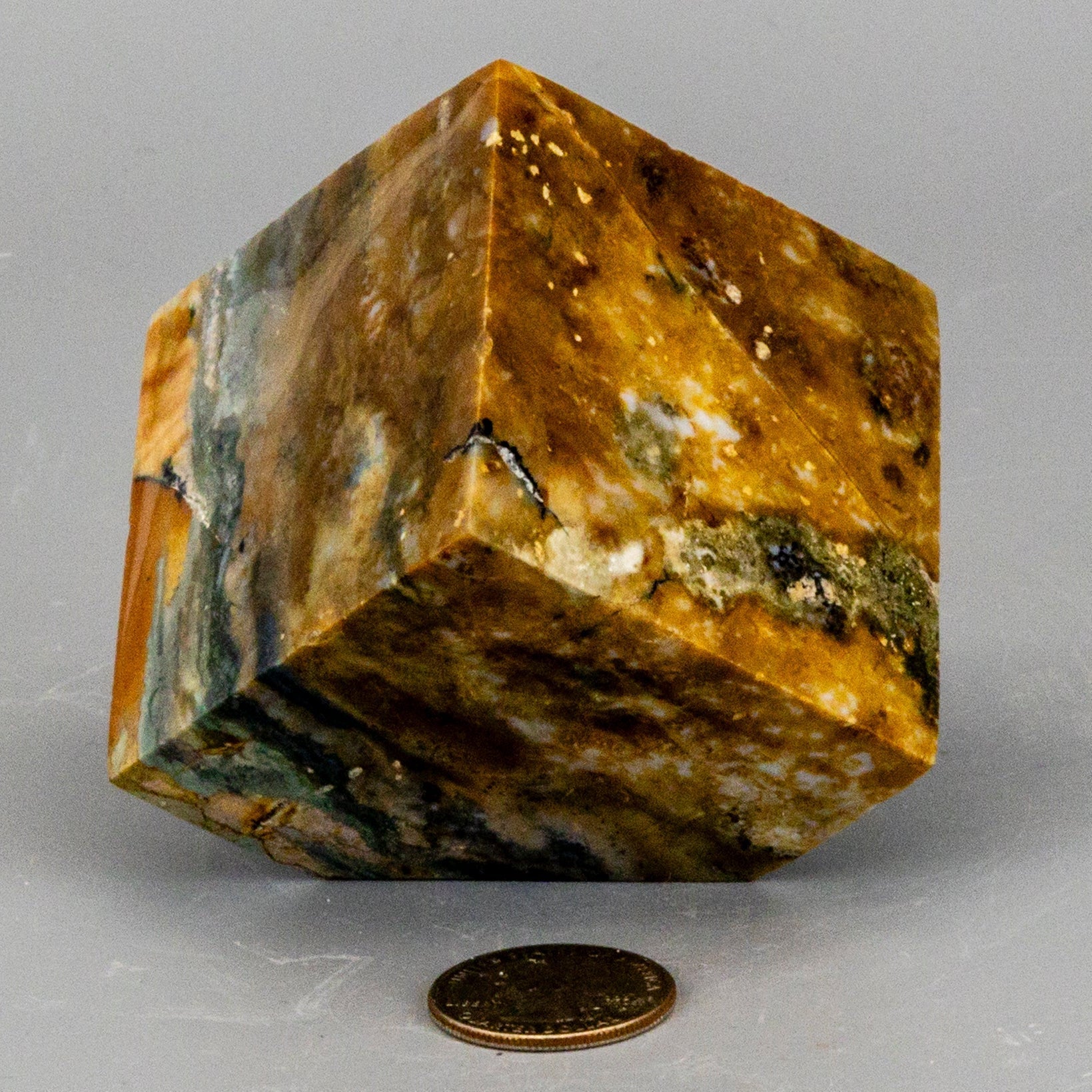 Ocean Jasper Crystal Cube w/t Cut Corner Crystal Destiny