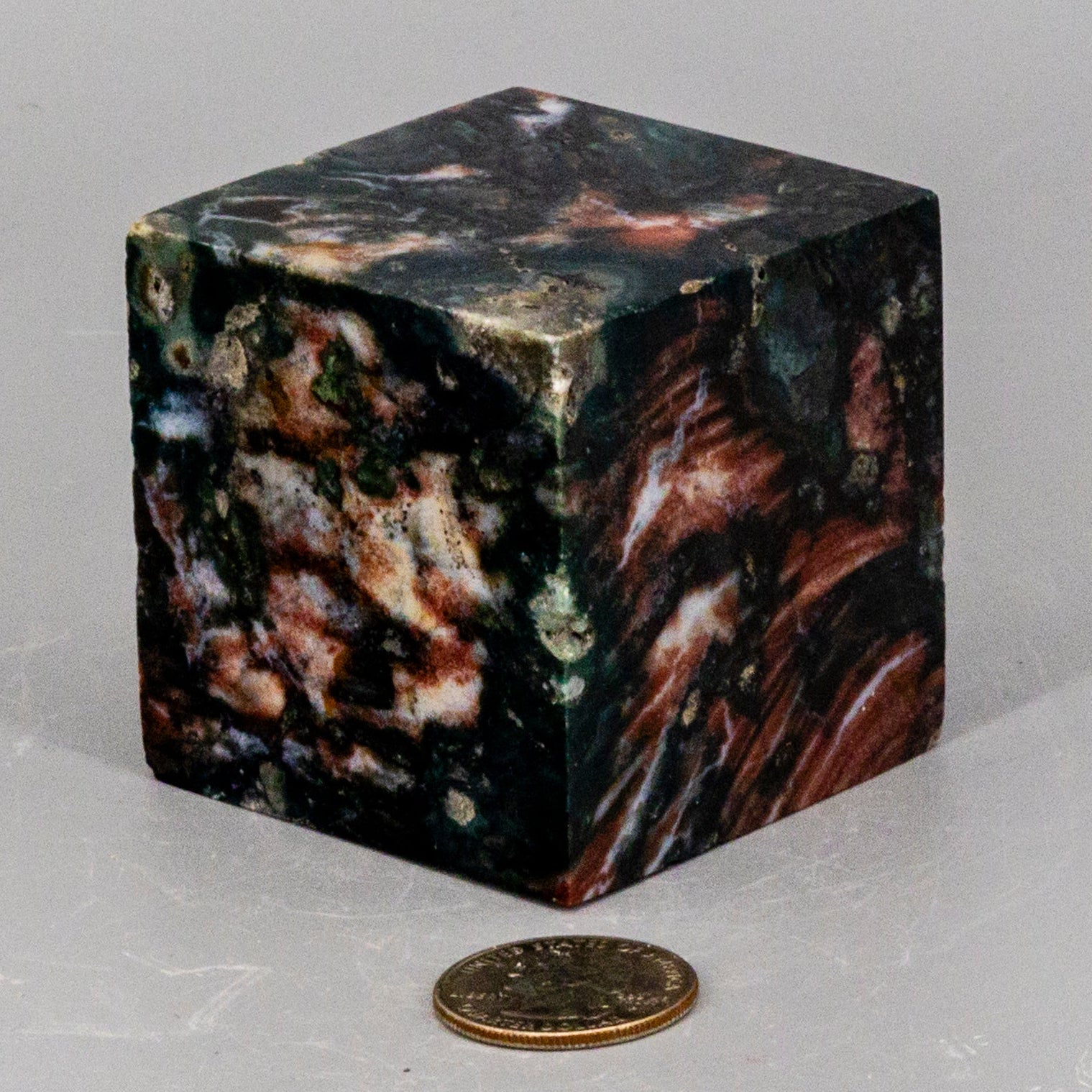Ocean Jasper Cube with Cut Corner - Natural Crystal Stone One-of-a-Kind Crystal Destiny