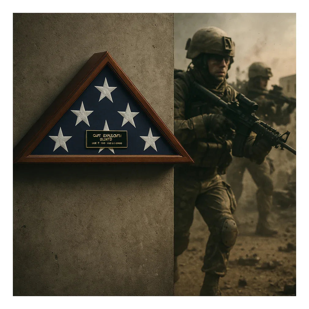 Officers Flag Display Case, burial flag 5ft x 9.5ft Coffin Case The Military Gift Store