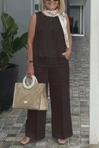 Cotton and Linen Sleeveless Suit Pi-Mart