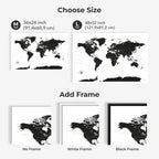 World Map on Canvas - Onyx - SJB-DIAMOND ELITES