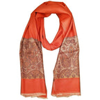 Reversible Faux Pashmina Paisley Silk Rayon Scarf 80in