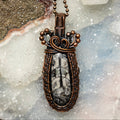 Orthoceras Fossil Wire Wrap Crystal Pendant #3 - SJB-DIAMOND ELITES