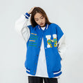 Embroidered Color Matching Couple Baseball Jacket Pi-Mart