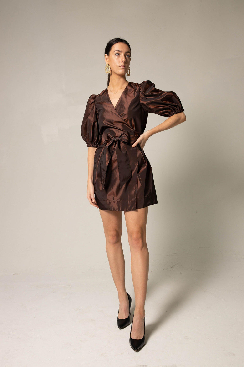 Power Bordeaux Red Wrap Dress Purplish Diva