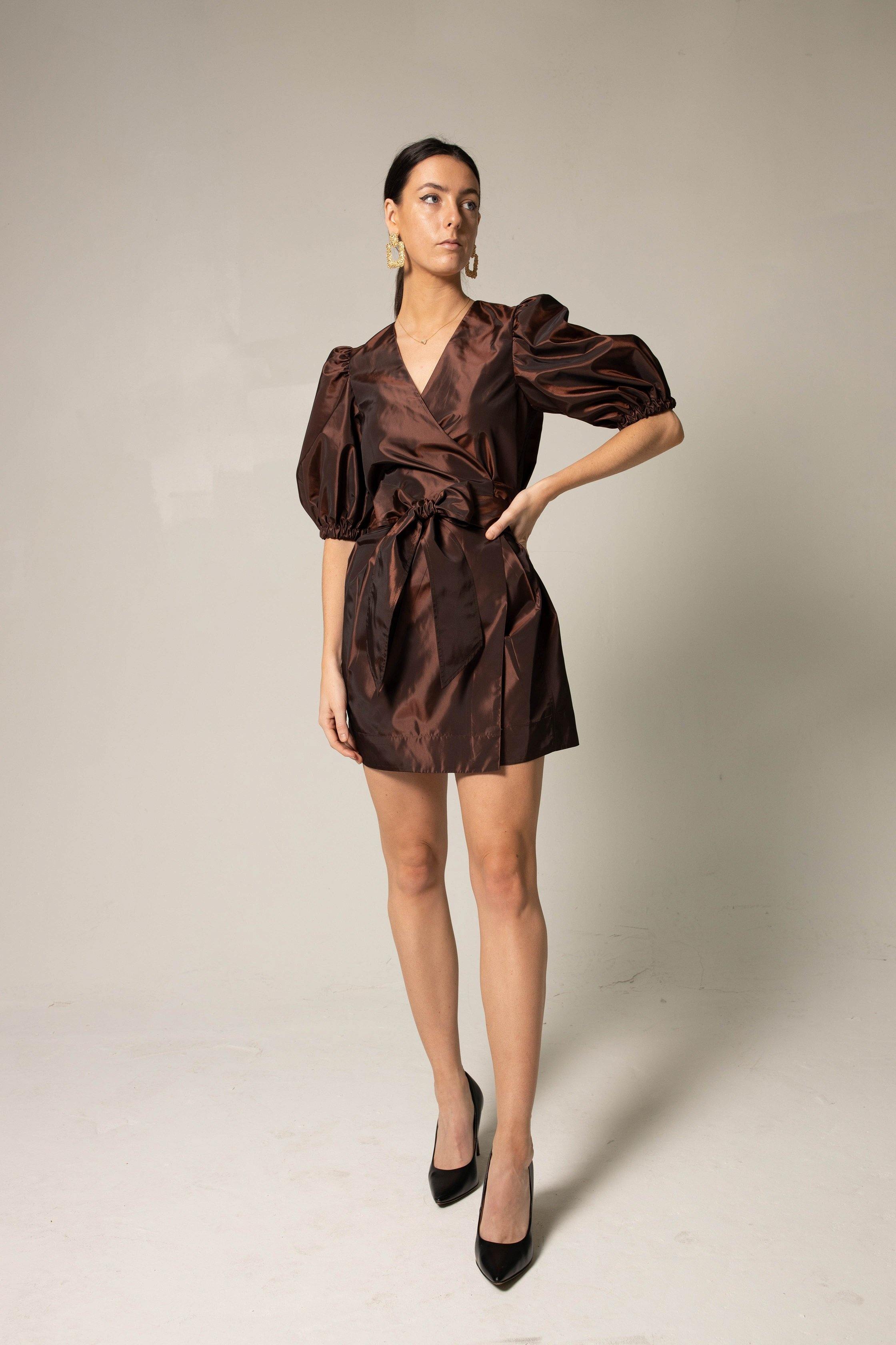 Power Bordeaux Red Wrap Dress Purplish Diva