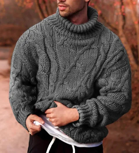 Cozy Turtleneck Knit Jacket Sweater Pi-Mart