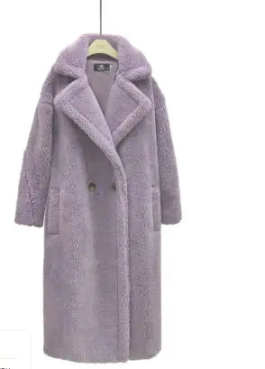 Long Winter Cashmere Lamb Winter Coat Pi-Mart