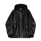 Men's Hooded Leather Jackets Pi-Mart