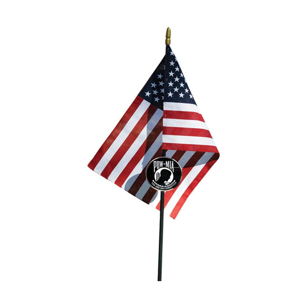 POW/MIA Veteran Grave Marker With 30 Inch Tall American Cemetery Flag, Officially Licensed Military Seal. The Military Gift Store