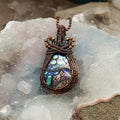 Paua Shell Wire Wrap Crystal Pendant - SJB-DIAMOND ELITES
