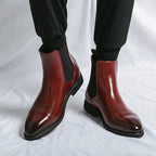 Men's Chelsea High Top Casual Leather Boots Pi-Mart