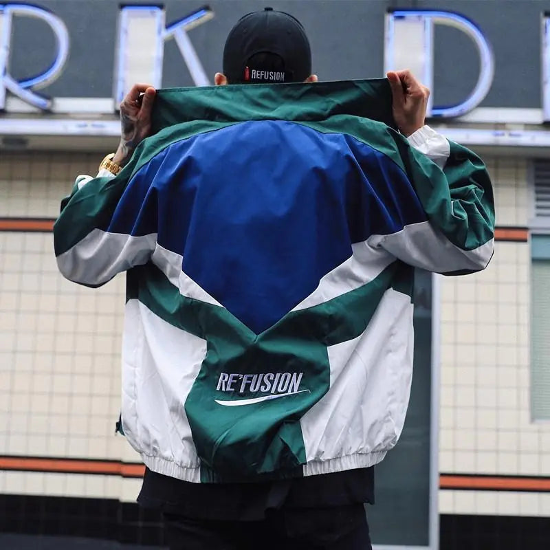 Men's Patchwork Embroidery Bomber Varsity Jacket Pi-Mart