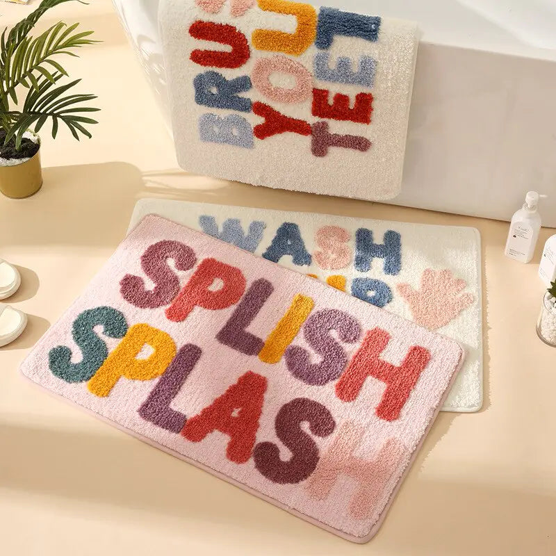 Inyahome Bathroom Rugs Non-Slip Bath Mat Luxury Soft Absorbent Plush Microfiber Bath mats for Bathroom Carpet for Tub Shower Pi-Mart