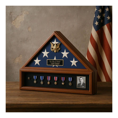 American Flag Case and Medal Display Case - Presidential The Military Gift Store