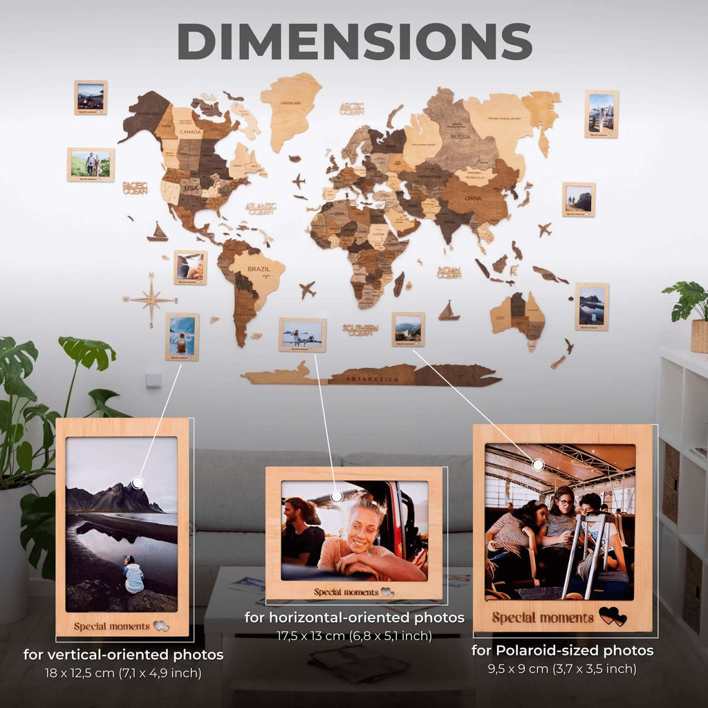 Set of 9 Wooden Photo Frames Enjoy The Wood