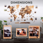 Bundle: Map, Photo Frames, Flags and Airplanes Pins Enjoy The Wood