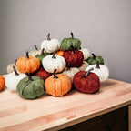 Jute Mini Pumpkins Rustic Fall Decor Set Handmade Jute Cotton Table Accents BandsCo Straps