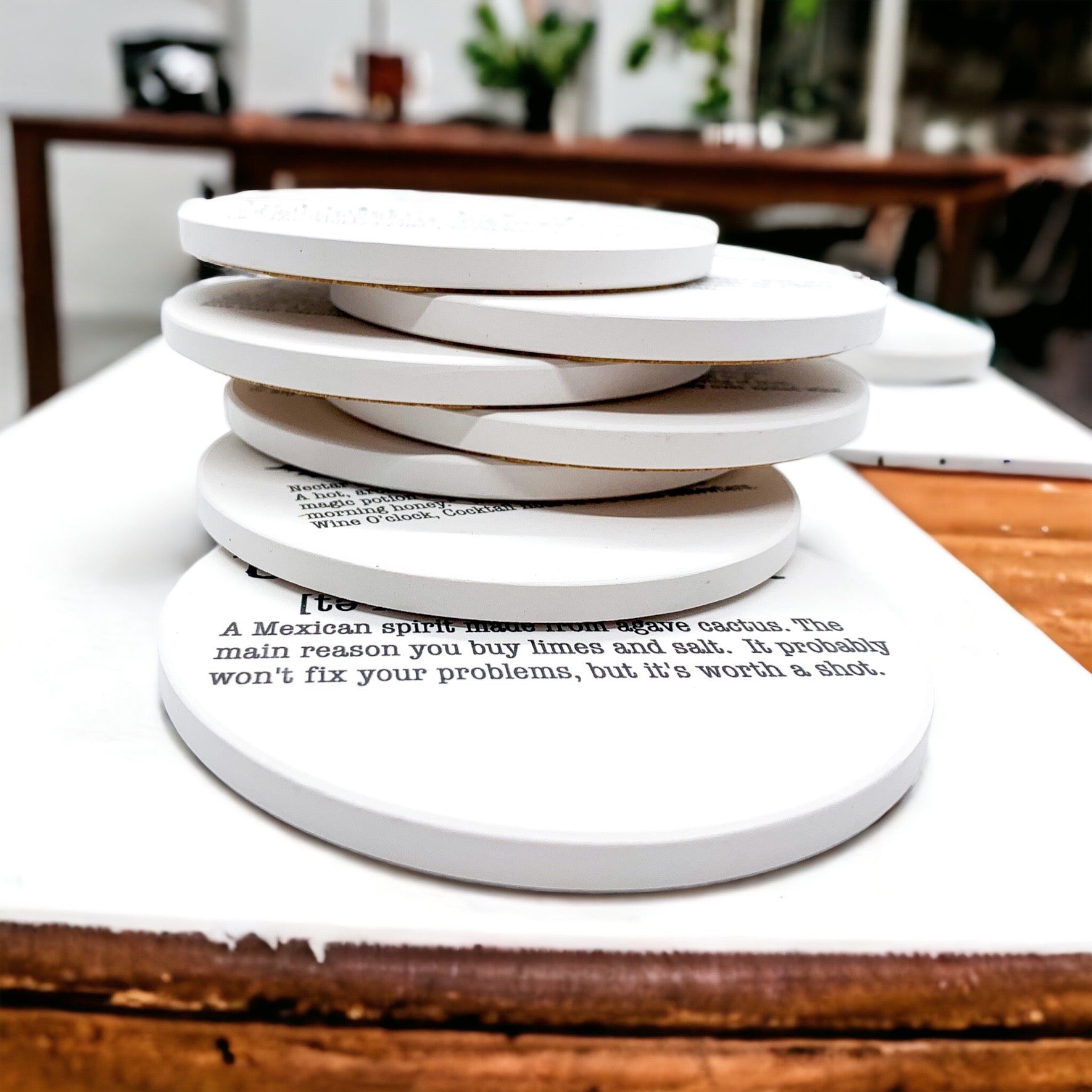 Funny Drink Definition Coasters Set Dictionary Quote Coasters For Bar And Countertop Decor BandsCo Straps