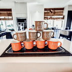 Witch Please Orange Ceramic Campfire Mug 14.5oz Double-Sided White Lettering BandsCo Straps