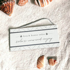 Beach House Hanging Signs - Coastal Door Wall Shelf Decor, 3 Styles, Summer BandsCo Straps
