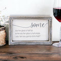 Half Full Or Empty Wood Sign Funny Are You Gonna Drink That Quote Home Office Decor 8 x 5 x 1.5 Inches BandsCo Straps