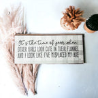 Misplaced Axe Funny Fall Winter Wood Sign 10x4 Rustic Gingham Flannel Wall Decor Gift BandsCo Straps