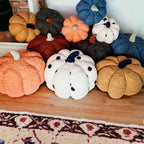 Plush Pumpkin Throw Pillow Decorative Fall Pillow Soft Cuddle Pumpkin Decor BandsCo Straps